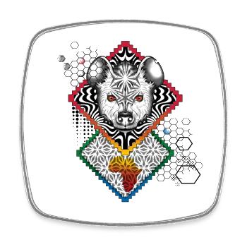 Hyena Chart Africa - Square fridge magnet - white - Front