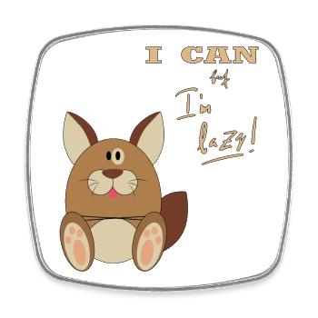Hase, I can but I'm lazy - Viereckiger Kühlschrankmagnet - Weiß - Vorne