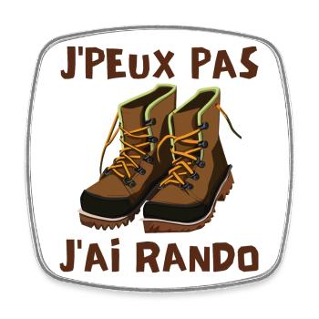 rando, randonnée, randonneur - Magnet carré - blanc - Devant