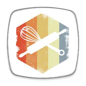 Dough Roll Hand Mixer - Square fridge magnet - white - Front