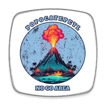 Volcan Popocatepetl - Magnet carré - blanc - Devant