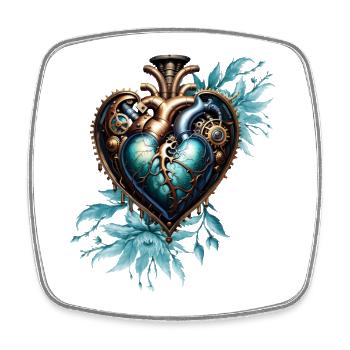 Wonderful and elegant steampunk heart. - Square fridge magnet - white - Front
