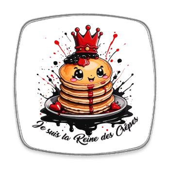 Je suis la reine des crêpes, meilleure cuisinière - Magnet carré - blanc - Devant