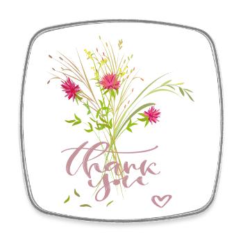Blumenstrauß, Thank You - Viereckiger Kühlschrankmagnet - Weiß - Vorne