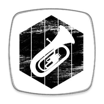 Tuba - Square fridge magnet - white - Front