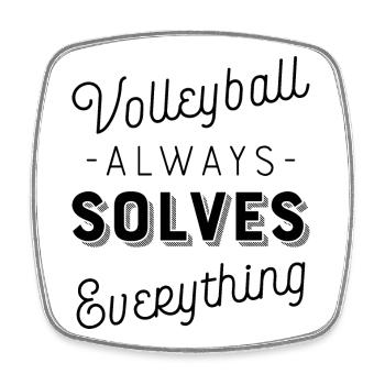 Volleyball - Viereckiger Kühlschrankmagnet - Weiß - Vorne