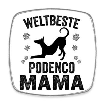 Beste Podenco Mama spanischer Windhund - Viereckiger Kühlschrankmagnet - Weiß - Vorne