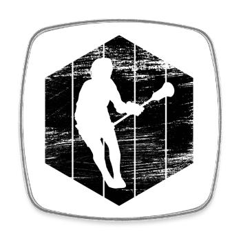 Lacrosse Spieler Skizze - Viereckiger Kühlschrankmagnet - Weiß - Vorne