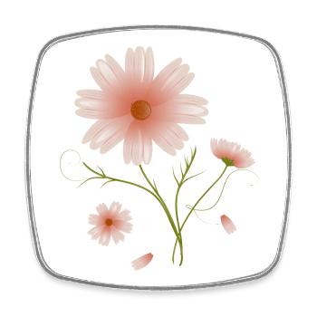 schöne Cosmea Blume rosa Blüten Illustration - Viereckiger Kühlschrankmagnet - Weiß - Vorne