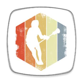 Vintage Lacrosse Spieler - Viereckiger Kühlschrankmagnet - Weiß - Vorne