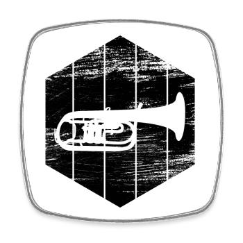 Trumpet - Square fridge magnet - white - Front