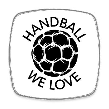 Handballer Symbol we love Handball Ball Team Logo - Viereckiger Kühlschrankmagnet - Weiß - Vorne