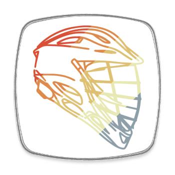 Lacrosse Helmet Retro Style - Square fridge magnet - white - Front