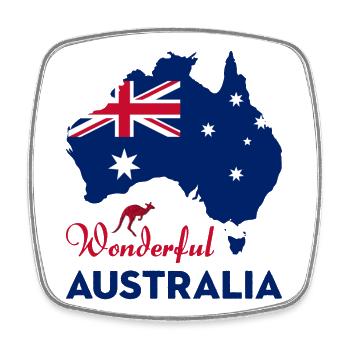Merveilleuse Australie - Magnet carré - blanc - Devant