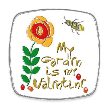 mon jardin est mon Valentin - Magnet carré - blanc - Devant
