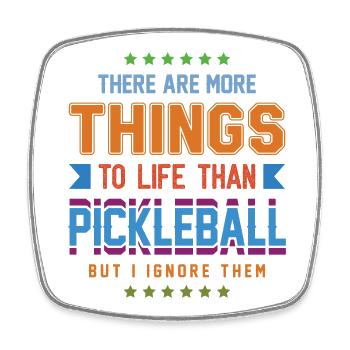 Le pickleball - Magnet carré - blanc - Devant