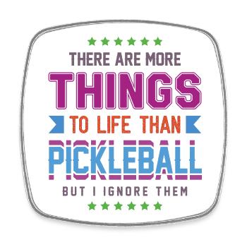 Le pickleball - Magnet carré - blanc - Devant