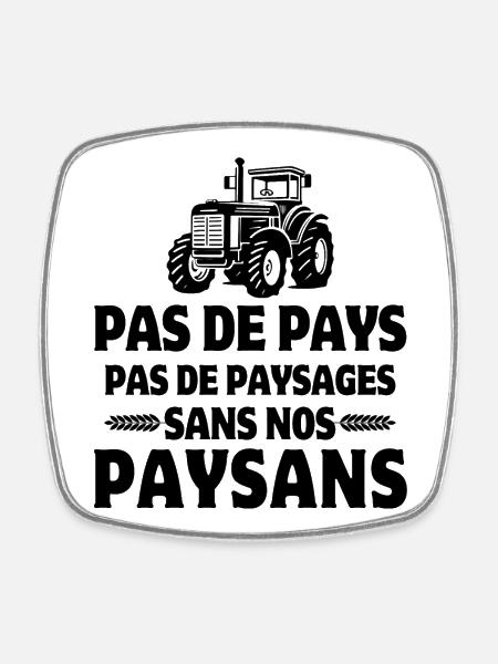 paysan, agriculteur, fermier - Magnet carré - blanc