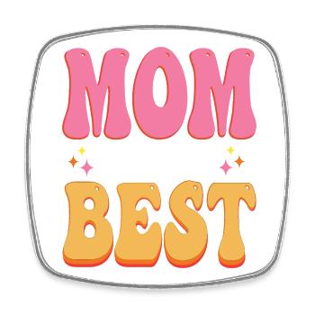 Mom Knows Best - Square fridge magnet - white - Front