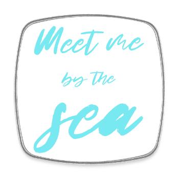 meet me by the sea - Viereckiger Kühlschrankmagnet - Weiß - Vorne