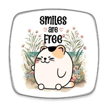 Smiles are Free - Square fridge magnet - white - Front