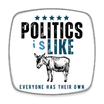 IsLike Distressed Logo Typography - Square fridge magnet - white - Front