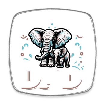 Dad Father's Day Love Father Son Daughter Parents - Square fridge magnet - white - Front