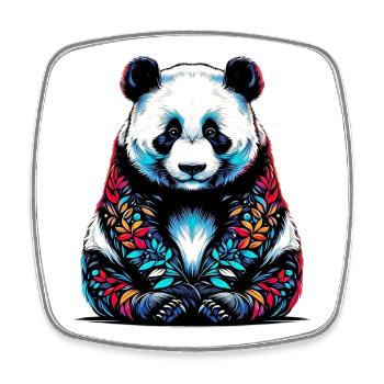 Panda - Viereckiger Kühlschrankmagnet - Weiß - Vorne