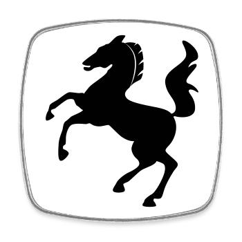 Horse Symbol Dynamically Jumping - Square fridge magnet - white - Front