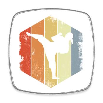 Karate Girl Drawing - Square fridge magnet - white - Front