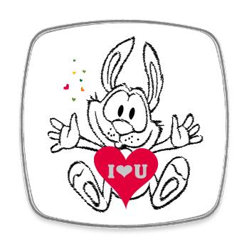 I love you heart - Square fridge magnet - white - Front