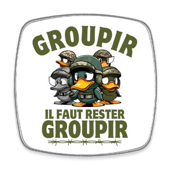 the seventh company, Tassin, Pitivier - Square fridge magnet - white - Front