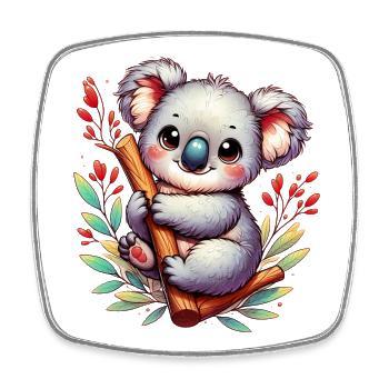 Koala - Viereckiger Kühlschrankmagnet - Weiß - Vorne