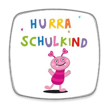 Hooray Schoolchild - Square fridge magnet - white - Front