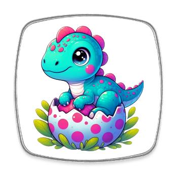 Dinosaur - Square fridge magnet - white - Front