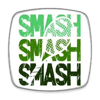 Tennis Smash Schmetterball Racket Design Hoodie - Viereckiger Kühlschrankmagnet - Weiß - Vorne