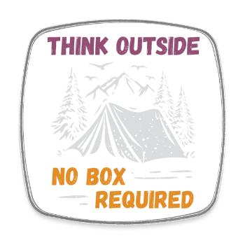 Camping, Hiking, Forest - Think Outside - Square fridge magnet - white - Front