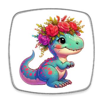 Dinosaur - Square fridge magnet - white - Front
