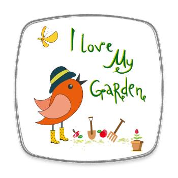 i love my Garden Frühling - Viereckiger Kühlschrankmagnet - Weiß - Vorne