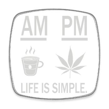 Coffee and weed - Square fridge magnet - white - Front