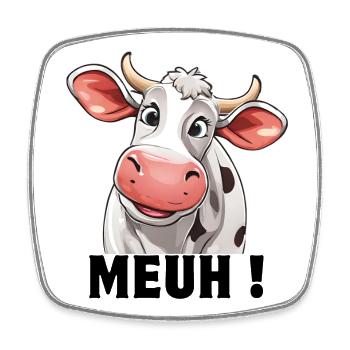 vache, vache laitière, éleveur de vaches - Magnet carré - blanc - Devant