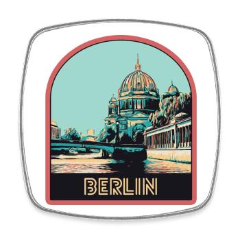Illustration Centre Historique de Berlin - Magnet carré - blanc - Devant