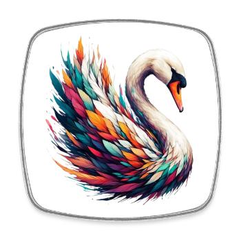 Cygne - Magnet carré - blanc - Devant