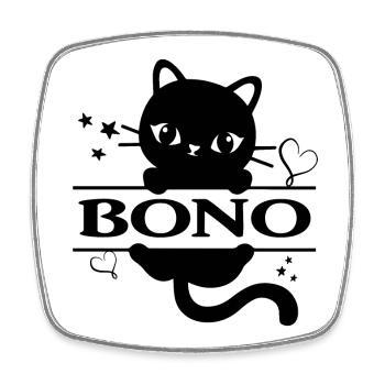Idée cadeau t-shirt Bono chat chat - Magnet carré - blanc - Devant