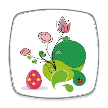 Easter Greeting - Square fridge magnet - white - Front
