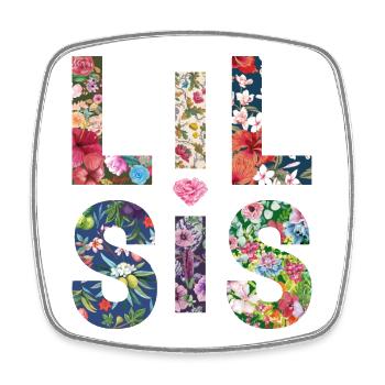 LIL SIS - Soeur - Petite Soeur - Look de partenaire - Magnet carré - blanc - Devant