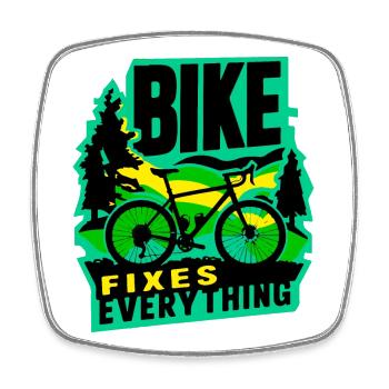 Le vélo répare tout Adventure Design - Magnet carré - blanc - Devant