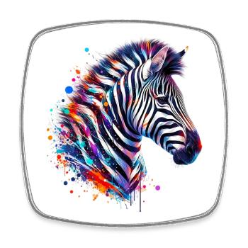 Zebra - Viereckiger Kühlschrankmagnet - Weiß - Vorne