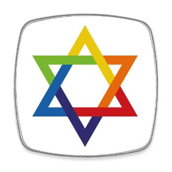 Jewish and Proud Star of David - Square fridge magnet - white - Front