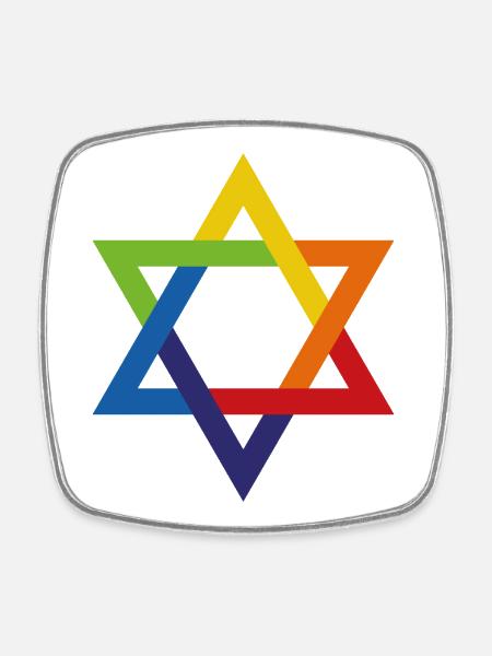 Jewish and Proud Star of David - Square fridge magnet - white